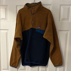 Patagonia Brown and Blue Fleece Pullover